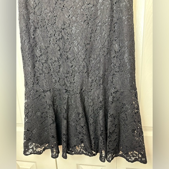 New J.CREW Tall Black Lace Trumpet Skirt Midi Holiday Cocktail Party Work Long - Picture 4 of 12